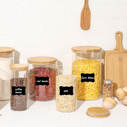 image for Vtopmart 112oz+44oz Glass Food Storage Jars, Glass Food Containers wit