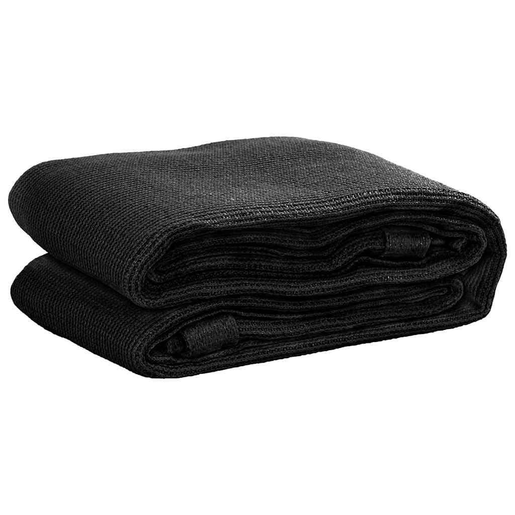 Tappeto per tenda da 400 x 400 cm, nero, in polietilene ad alta densità, per esterni, resistente alle intemperie, per roulotte/camper