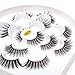 Produktbild ICYCHEER Falsche Wimpern, 7 Paare 3D Nerzhaar Wimpern Natürliche Schwarz Lange Pure Handgemacht mit Unsichtbares Band Wiederverwendbar (Style 4)