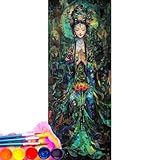 Pintar Por Numeros Adultos, DIY Painting By Numbers Principiantes Kits, Bricolaje Pintura al óLeo de con 3 Pinceles Pigmento AcríLico Kit, Para Decoraciones Hogar Vintage Mujer (Sin Marco) 60x120cm