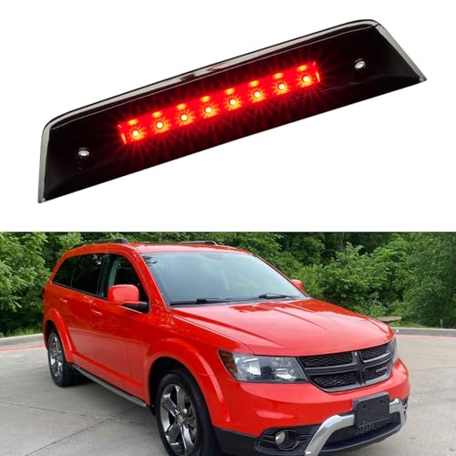 Image of Third 3rd Brake Light LED for 2010-2016 Dodge Journey, High Mount Rear Brake Lights Assembly for 10-16 Journey, Waterproof Center Cab Lamp Stop Light (Black)