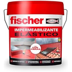Pintura Para Pared Con Revoque Grueso fischer - Pintura impermeabilizante (cubo 1kg) Blanco con fibras, resistente al agua y exteriores