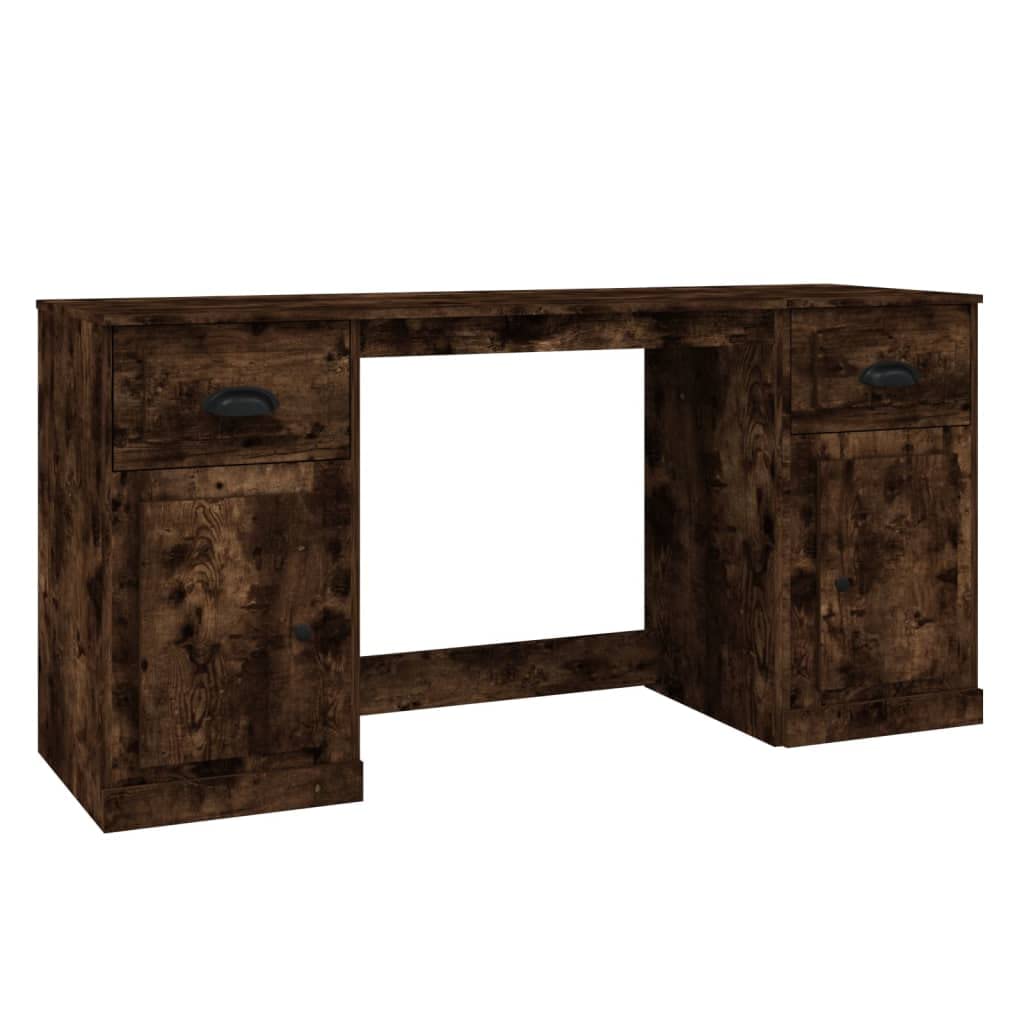 Scrivania con spazio di archiviazione, legno di incenso, 154,5 cm, scrivania per computer per ufficio e studio, stabile scrivania per casa, ufficio, con armadietto per libri e documenti