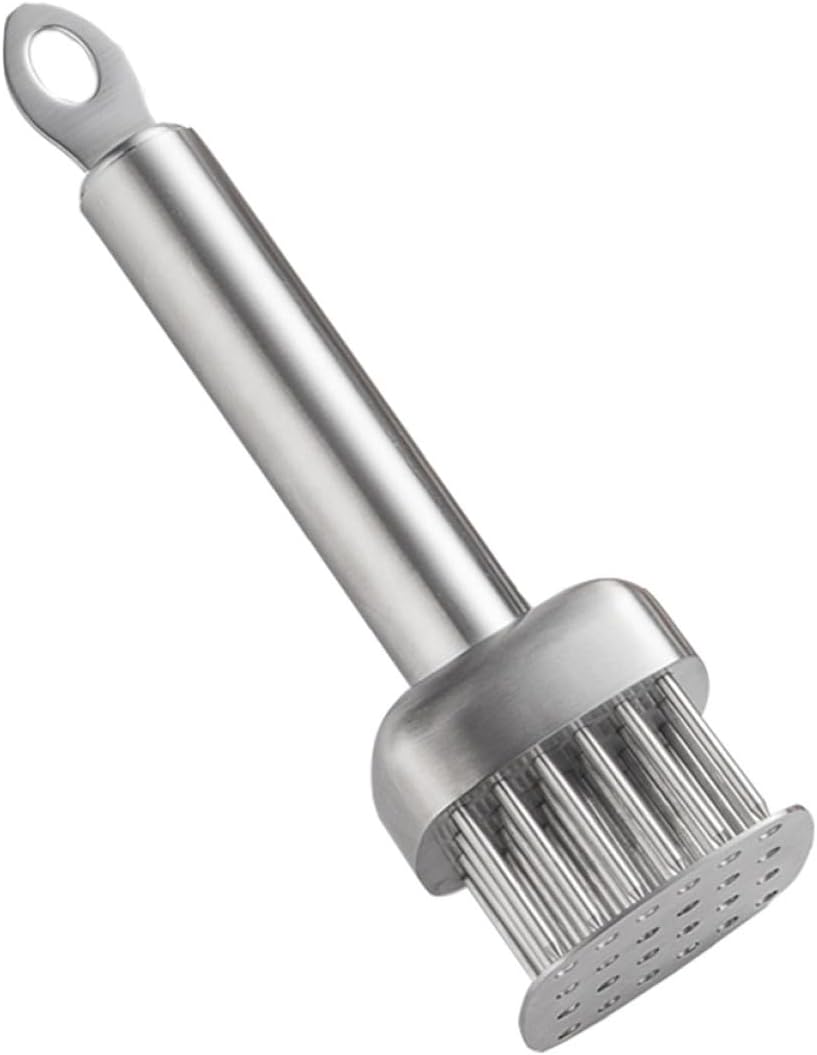 KALLORY Stainless Steel Meat Tenderizer Needle Meat Pounding Tool 1pcs Kitchen Cooking Tool for Steak Pork Beef Bbq