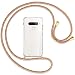 Produktbild mtb more energy® Handykette kompatibel mit LG G8S ThinQ (LM-G810, 6.21'') - Rainbow/Gold - Smartphone Hülle zum Umhängen - Anti Shock Full TPU Case