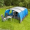Trail Shilstone 5 Man Tent, Large Family Camping Tunnel Tent, 5000mm Waterproof, Dark Zone Bedroom, Living Area, Standing Height, Front Awning, Cable Access, Bag (L515cm x W330cm x H200cm)