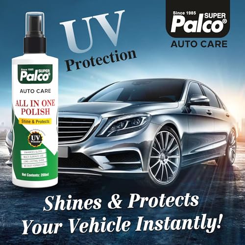 Image of PALCO All in One Polish 200ml | Car Interior & Bike Polish Spray | Dashboard, Leather, Plastic, Vinyl & Surface Cleaner | UV Protection