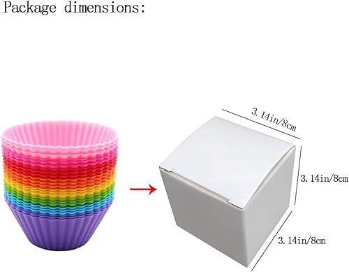 Miniatura 7 de Reusable Silicone Cake Mold 24PCS, Small Baking Cup Truffle Cake Pan Set 8 Colors Non-Stick
