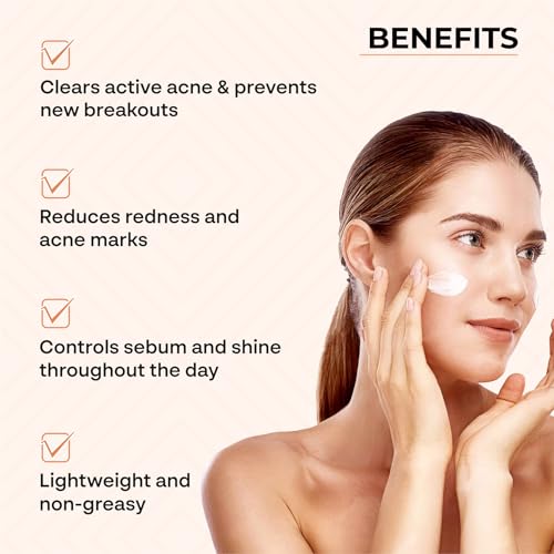 Image of Dr. Sakhiya's Acne & Pimple Morning Cream (50gm) for Oily & Acne-Prone Skin | 5% Azelaic Acid 5% Niacinamide 2% Salicylic Acid | Reduces Dark Spots & Breakouts | Non-Greasy Day Moisturizer
