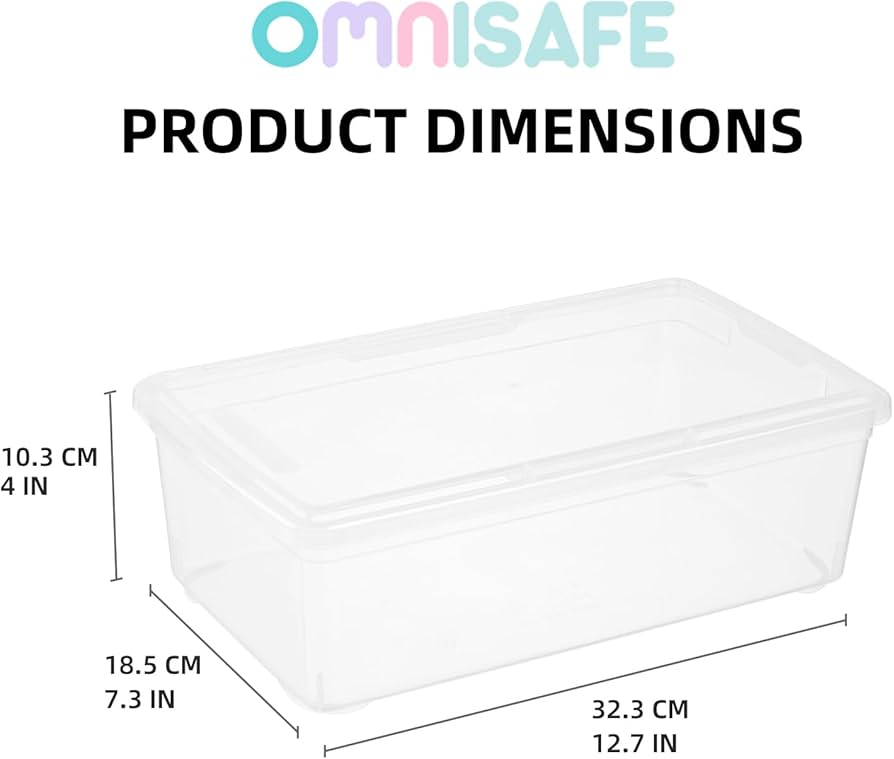 Amazon.com - OMNISAFE Stackable Plastic Storage Shoebox, BPA-Free