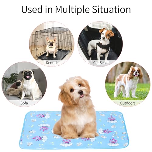 NACOCO Summer Pet Cooling Mat - Cat Dog Cushion Pad Sleeping Cool Castle Comfortable Soft for Pets Kids and Adults (Blue Castle, M) — view 6