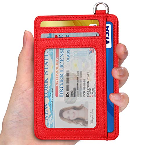 Image of Slim Minimalist Front Pocket Wallet, RFID Blocking Credit Card Holder Wallet with Detachable D-Shackle for Men Women