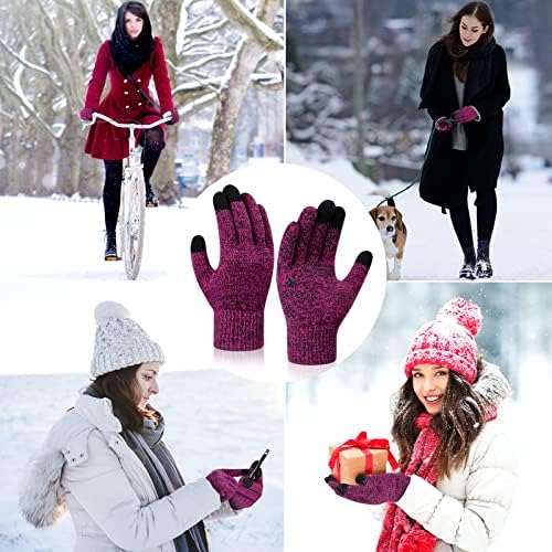 Natugloe Winter Gloves Men Touch Screen Knit Gloves Women Thermal Soft Wool Lining Ladies Glove Anti-Slip Driving Gloves for Men