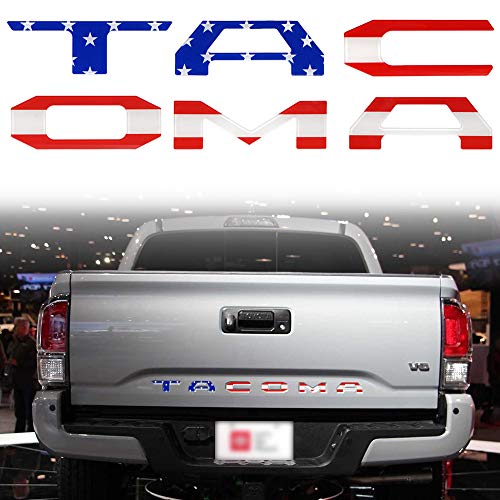 FUNGORGT Tailgate Letter Inserts for Tacoma Compatible with 2016-2021,Applicable to for Tacoma Tailgate Emblems Inserts Letters American Flag
