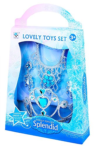 Rappa 207585 Parure de bijoux couronne pour la petite reine des neiges 3 pièces