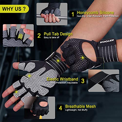 image for Kootek Workout Gloves Weight Lifting Fitness Gloves with Wrist Wrap S