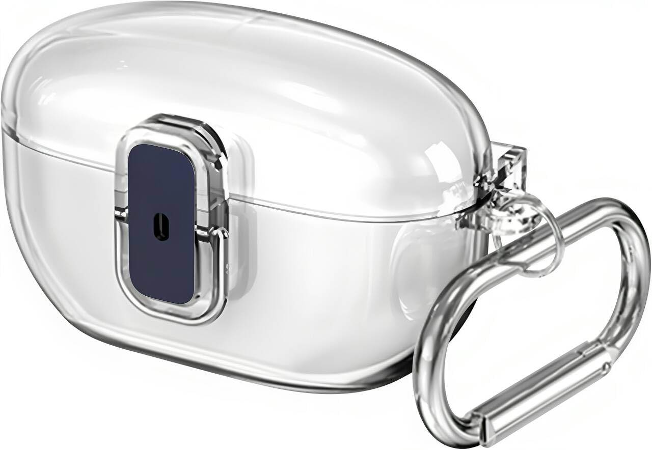 Geiomoo Soft TPU Case for Sony WF-1000XM5, Soft Flexible Scratch Resistant Protective Cover with Carabiner (Clear)