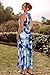 STYLEWORD Women's Summer Fashion 2025 Sundresses Beach Casual Wedding Guest Maxi Long Blue Tie Dye Spring Dresses Trendy(Floral09,S)