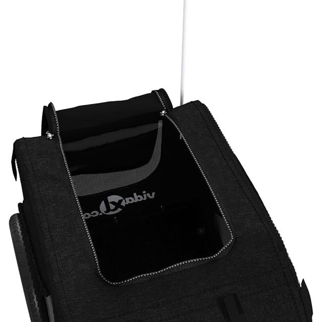 Foto 5 de 8 de vidaXL Remolque de Bicicleta Mascotas Hierro Tela Oxford Negro