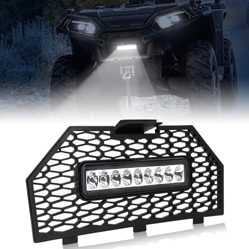 UTVSXPERT Front Grille with LED Light Bar for Polaris Sportsman XP 1000 850 17-25, Front Fascia Mesh Grille with LED Light Bar for Polaris Sportsman XP 1000 850 SP 850 ACE 900 2017-2025 Accessories
