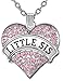 Girls, Teens, Tweens Jewelry Gifts for 2, Big Sis & Lil Sis Heart Necklace Set, Matching Sister Necklaces, Big & Little Sisters Jewelry, Granddaughter Birthday Presents (Big Sis Aqua, Little Sis Pink)