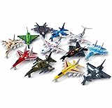 Plane Toys Airplane Toys – 12-Pack Mini Fighter Jets Set for Kids, Small Military Glide Planes, Party Favors & Gifts
