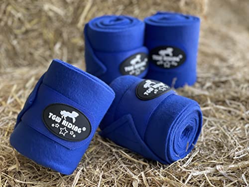 TGW RIDING Pacote com 4 envoltórios de perna polo para cavalo, azul royal, 12 x 298 cm
