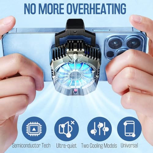 Image of BKN X20 Phone Cooler for Gaming, Universal Phone Cooling Fan -3 with Two Cooling Modes, Mobile Phone Radiator for iPhone and Android Smartphones from 4.5 to 7in for Live Streaming, Gaming, Vlog