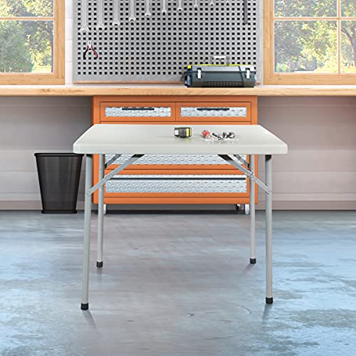 Office Star BT36 Resin Sqaure Multipurpose Table With Collapsible Legs, Indoor Outdoor Use For Banquets, Picnics, And Parties, 36 Inch, Square thumb #1