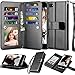 Njjex Wallet Case for iPhone SE 2020/SE2, for iPhone 8/iPhone 7 Case, [9 Card Slots] PU Leather Credit Holder Folio Flip [Detachable] Kickstand Lanyard Magnetic Phone Cover for iPhone SE 2nd [Black]
