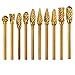 Double Cut Titanium Carbide Rotary Burr Set - Rocaris 10 Pieces 1/8"(3mm) Shank and 1/4"(6 mm) Head SizeTungsten Steel, for Woodworking, Drilling, Metal Craving, Engraving, Polishing