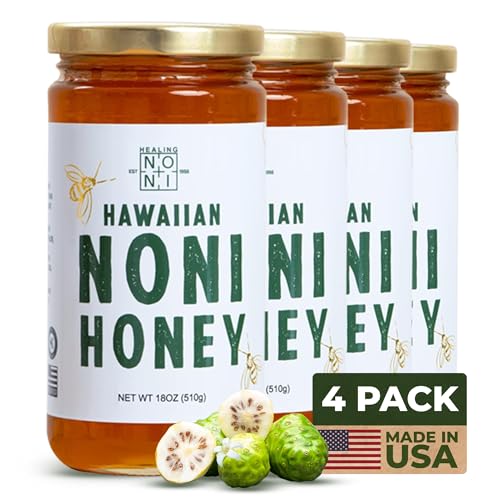 Healing Noni 4 frascos 18oz Miel hawaiana