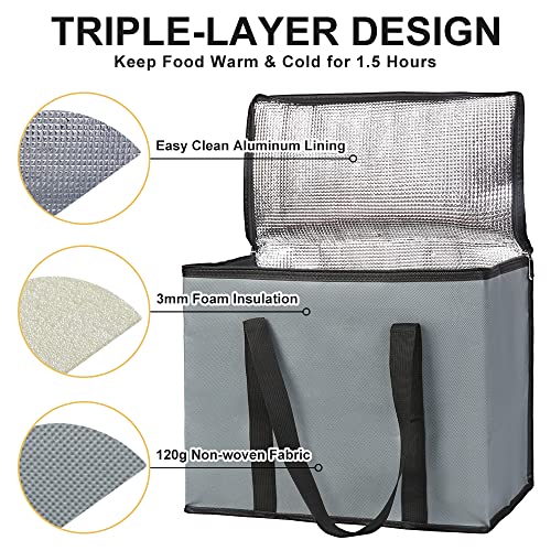 image for CIVJET 1-Pack Insulated Reusable Grocery Bags, X-Large Insulated Food 