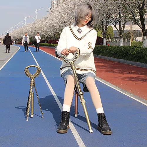 image for ALEVMOOM Portable Walking Cane with Seat Folding Cane Seat Adjustable 