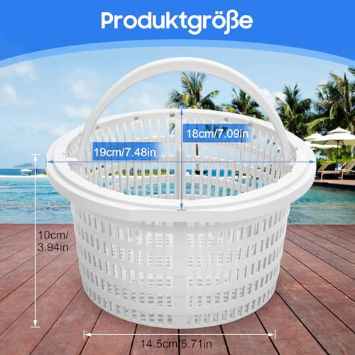 Miniatura 2 de Cesta De Skimmer Zestefy, Cesta De Reemplazo Para Skimmer De Piscina Estándar - Cesta Filtrante Resistente Al Cloro Con Asa Para Limpieza Eficiente De Piscinas Hojas, Suciedad