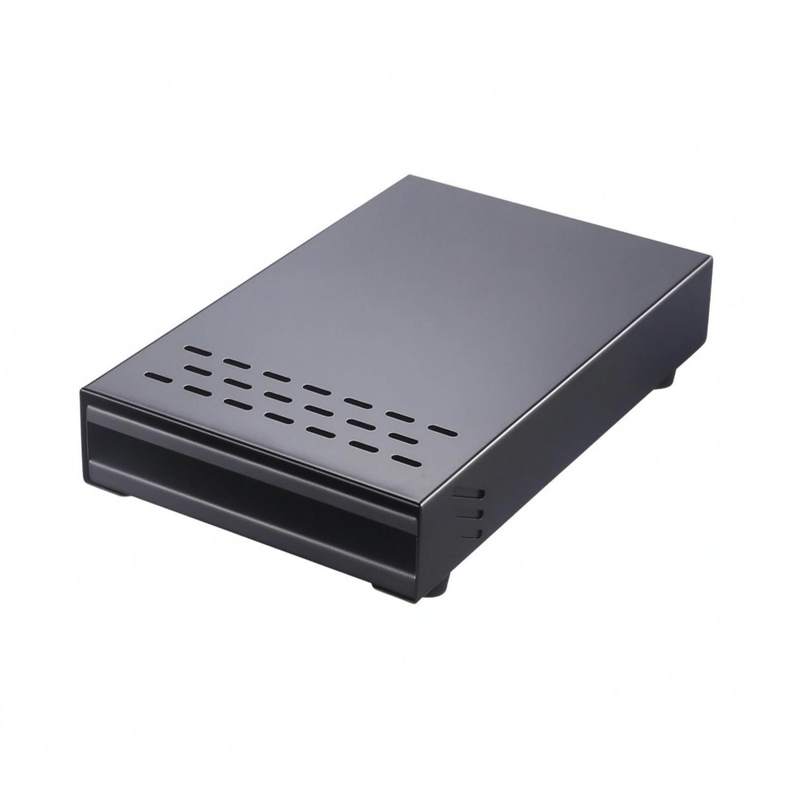 Battifondi a Cassetto Salvaspazio Battifondi a Caffè Metallo Contenitore, Nero, Piccolo