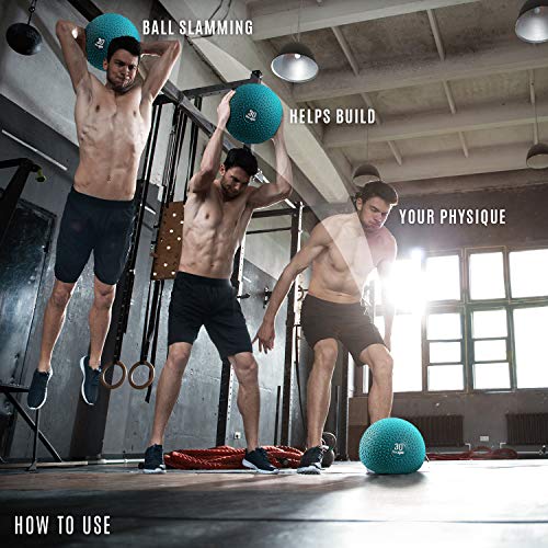 Yes4All Slam Balls 30lbs for Strength and Crossfit Workout – Slam Medicine Ball, Trendy Teal (LBK8)