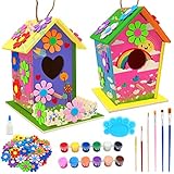 Oceanblues DIY Bird House Kit, Kids Crafts Wood Arts Build and Paint Own Bird Feeder Includes 2...