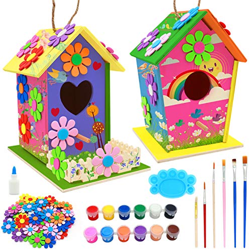 image for Oceanblues DIY Bird House Kit, Kids Crafts Wood Arts Build and Paint O