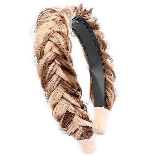 BOBIYA Wide Braided Headband with Teeth Braid Headbands With Teeth for Women Braided Hair Headbands with Tooth (Highlighted) - Image 3