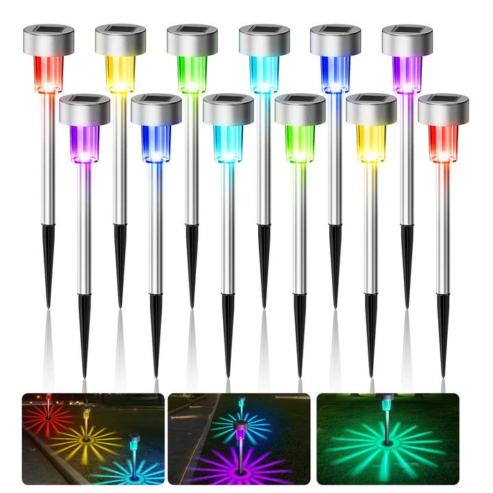 Lampada A Energia Solare Per Esterni Decorazione Da Giardino Lampada Da Percorso Semisfera A Led Cambio Colore Rgb L 475 Cm Set Da 10 69827979