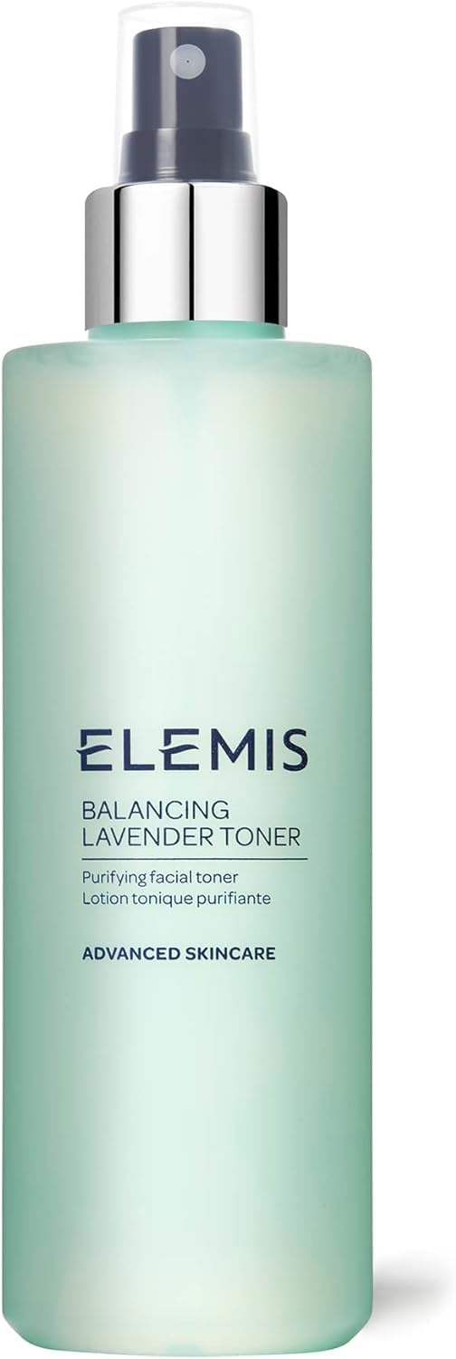Elemis Superfood Balancing Lavender Toner, zuiverende gezichtstoner, alcoholvrij, purifies, verzachtend en evenwicht, pH-balancerende toner, vochtinbrengende absorptie, huidessentials, 200 ml