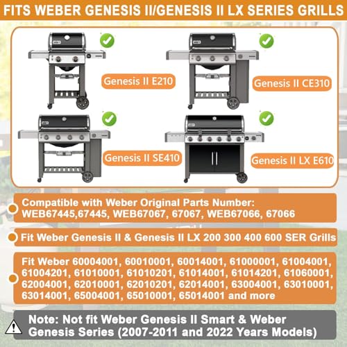 GS4 Genesis 2 Grill Wheels & Caster Inserts Kit for Weber Grill Wheels 67445 67067 67066 Weber Genesis II Parts Replacement for Webber GS4 Genesis II/II LX 300 400 200 600 SER E410 E310 (2016 & Newer) by PETKAO - Used condition - US$35.95