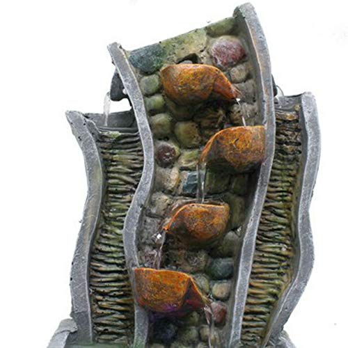 Fonte de Água Decorativa Resina Cascata Iluminação de Led GT739 - Lorben