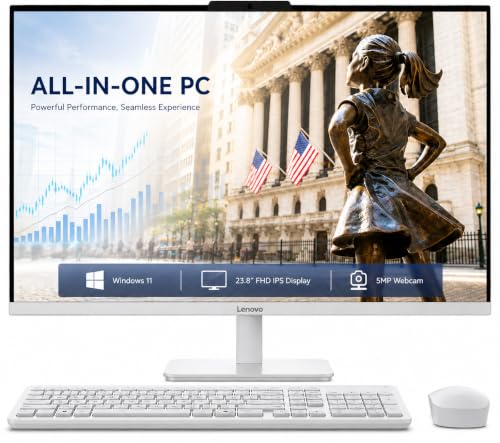 Image of Lenovo 24 inch All-in-One Desktop Computer, Intel N100 Processor, 16GB RAM, 1TB SSD, FHD Display, Space-Saving Design for Home, Office &Business, Wi-Fi 6, HDMI Out, Windows 11, Wireless Keyboard & Mouse