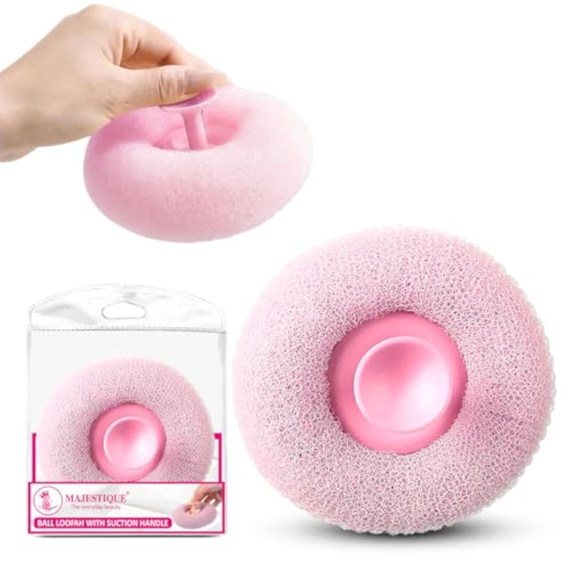 Loofah for Bathing with Suction Handle, Body Scrubber