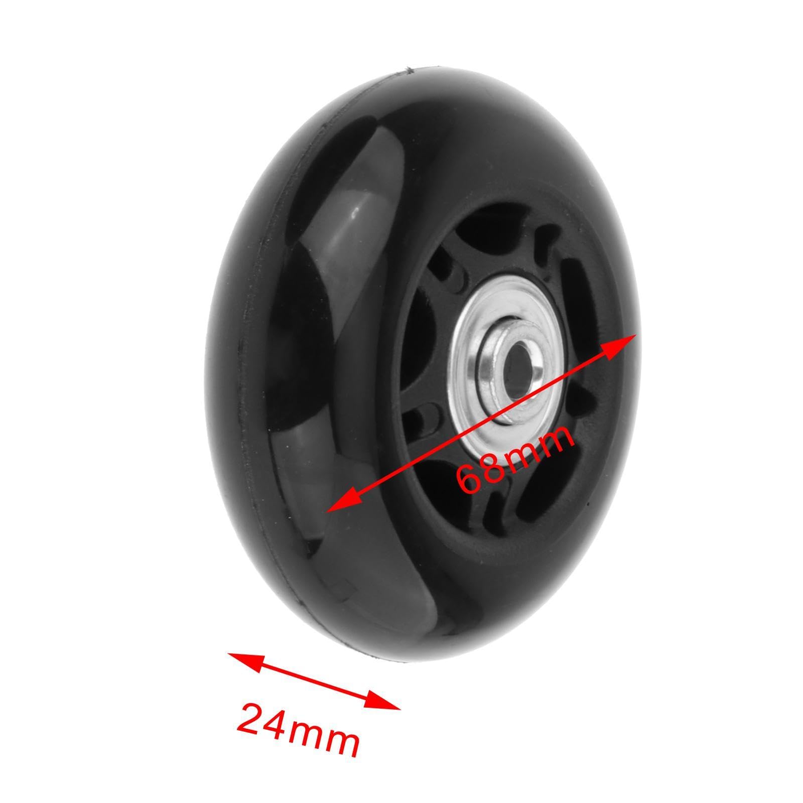 Kit De Réparation De Roulettes De Valise – 2 Roues En Caoutchouc Pivotantes + Essieux + Clés + Vis – Silencieuses, Résistantes – Pour Remplacer Roues Cassées