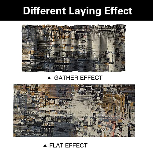 Vigesun Abstract Art Print Kitchen Valances For Windows, Modern Art Valance For Living Room Bedroom Cafe Room Darkening Half Window Curtains For Home Decor (52X18 Inch, 1 Panel) #TOP5