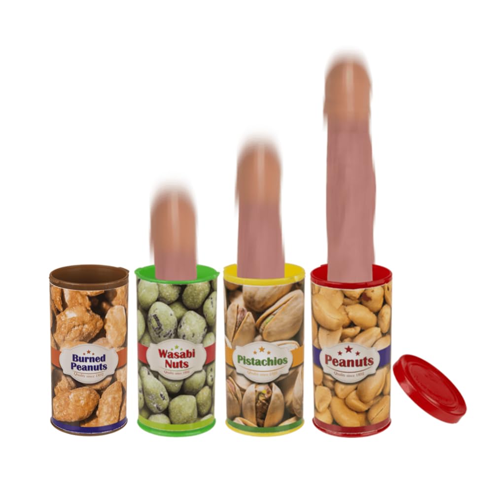 Un pisello sorpresa a molla nel barattolo di wasabi nuts pistachios burned peanuts gadget per adulti della futura sposa alla festa hot di addio al nubilato 18+