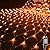 WATERGLIDE Outdoor Halloween Net Lights, 12FT x 5FT 360 LED Fairy String Light with 8 Lighting Modes, Connectable Light Safe Adaptor for Garden Tree, Bushes, Holiday Wedding Party Decorations, Orange